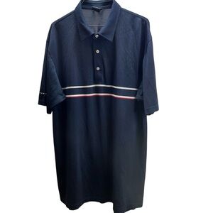 Dunning Golf Navy Golf Polo with Semi Sheer Back Size Large